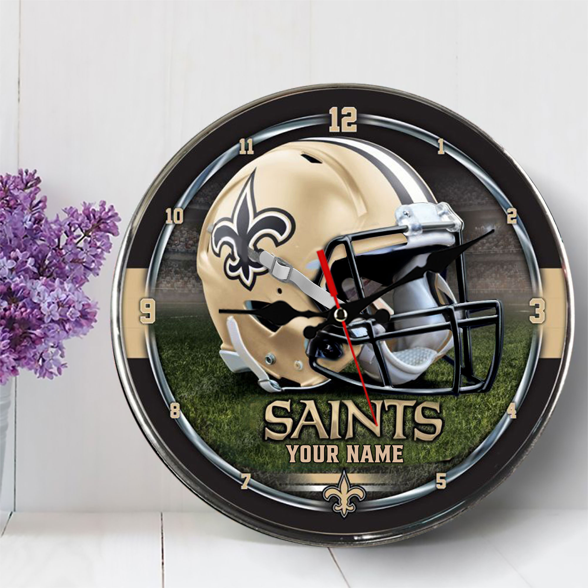 Sportwearmerch New Orleans Saints NFL New Personalized Round Wall Clock ...