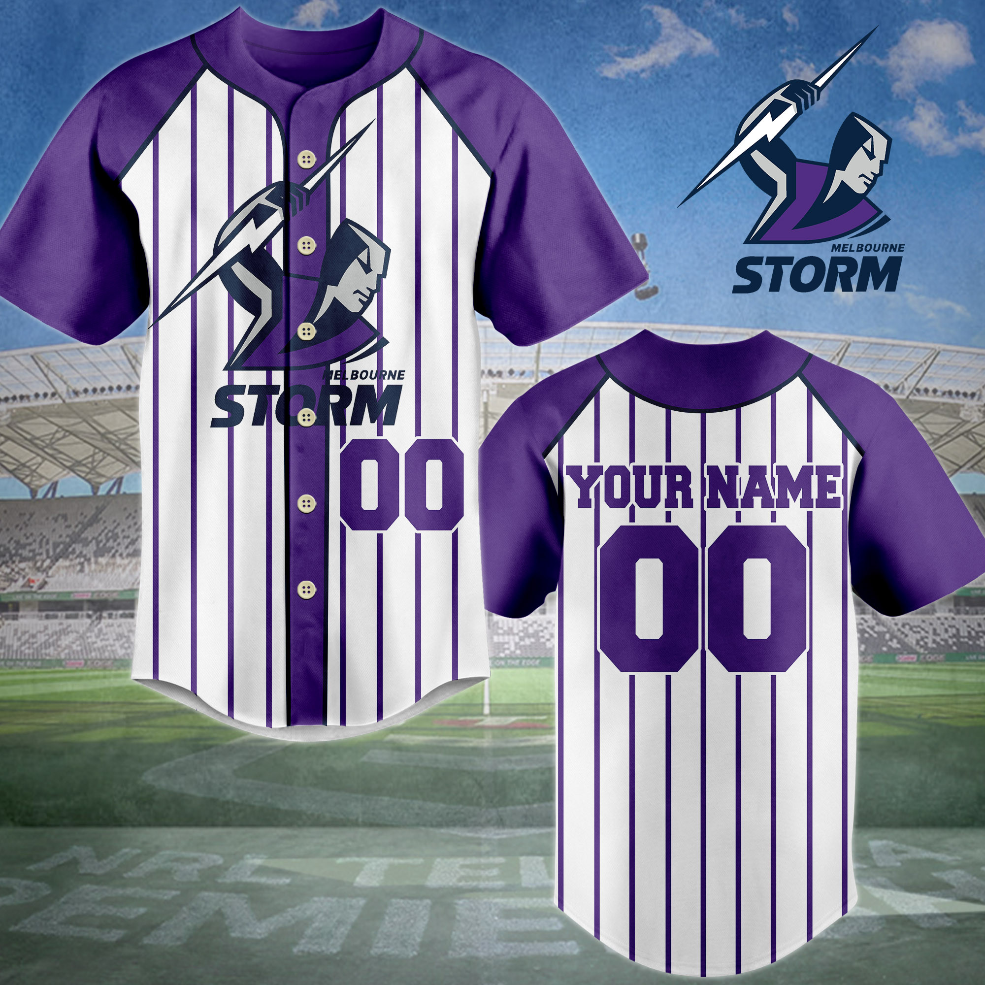 Sportswearmerch Melbourne Storm NRL Baseball Jersey For Fans ...