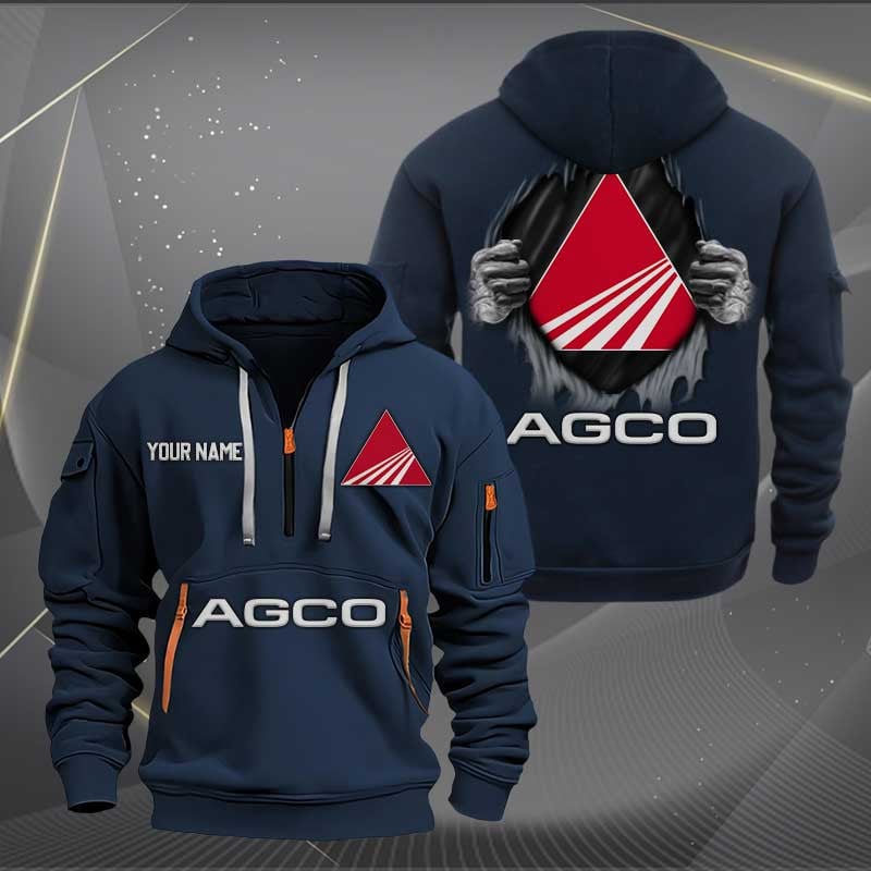 Sportswearmerch AGCO Allis Tractor Half Zip Hoodie For Fan