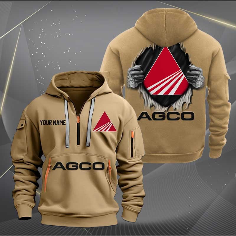 Sportswearmerch AGCO Allis Tractor Half Zip Hoodie For Fan