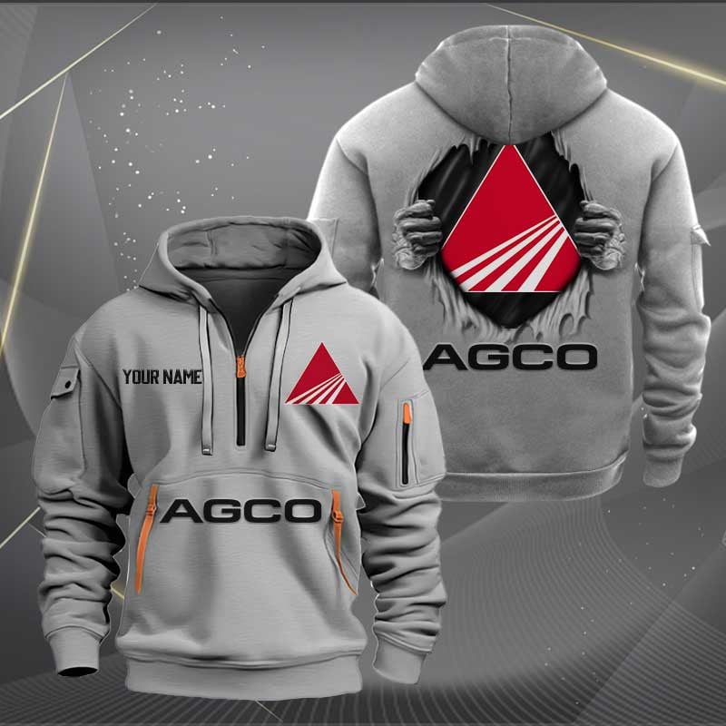 Sportswearmerch AGCO Allis Tractor Half Zip Hoodie For Fan