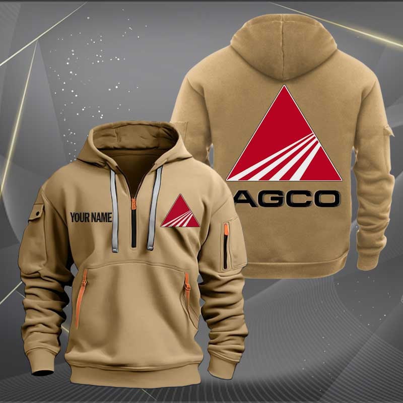Sportswearmerch AGCO Allis Tractor Half Zip Hoodie For Fan