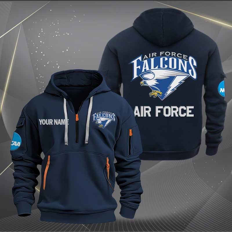 Sportswearmerch Air Force Falcons NCAA Half Zip Hoodie For Fan