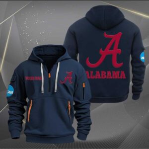 Sportswearmerch Alabama Crimson Tide Hockey NCAA Personalized Half Zip Hoodie For Fan