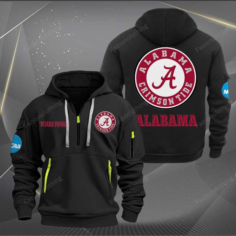 Sportswearmerch Alabama Crimson Tide NCAA Half Zip Hoodie For Fan