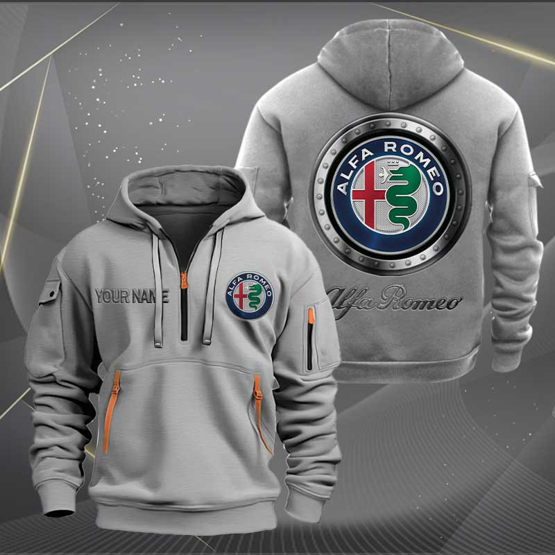 Sportswearmerch Alfa Romeo Car Personalized Half Zip Hoodie For Fan