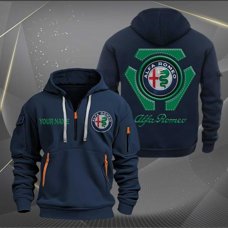 Sportswearmerch Alfa Romeo Car Personalized Half Zip Hoodie For Fan