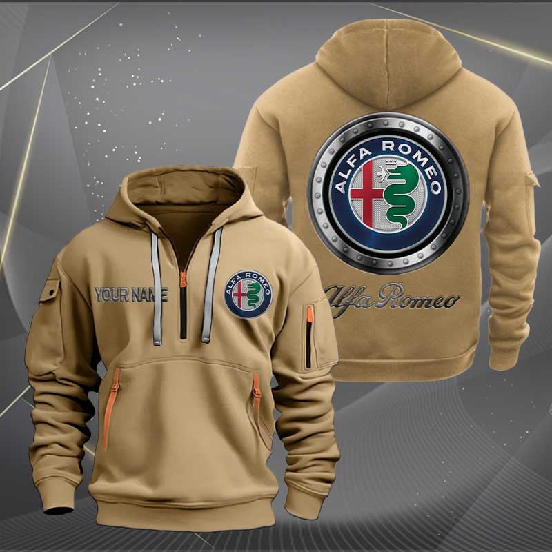 Sportswearmerch Alfa Romeo Car Personalized Half Zip Hoodie For Fan