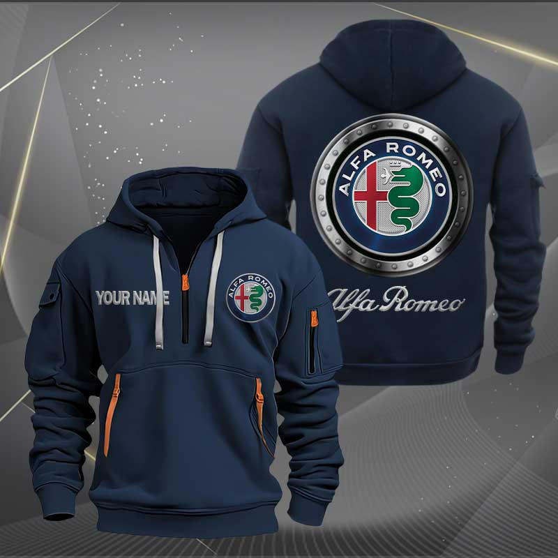 Sportswearmerch Alfa Romeo Car Personalized Half Zip Hoodie For Fan