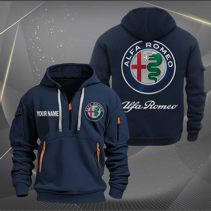Sportswearmerch Alfa Romeo Car Personalized Half Zip Hoodie For Fan