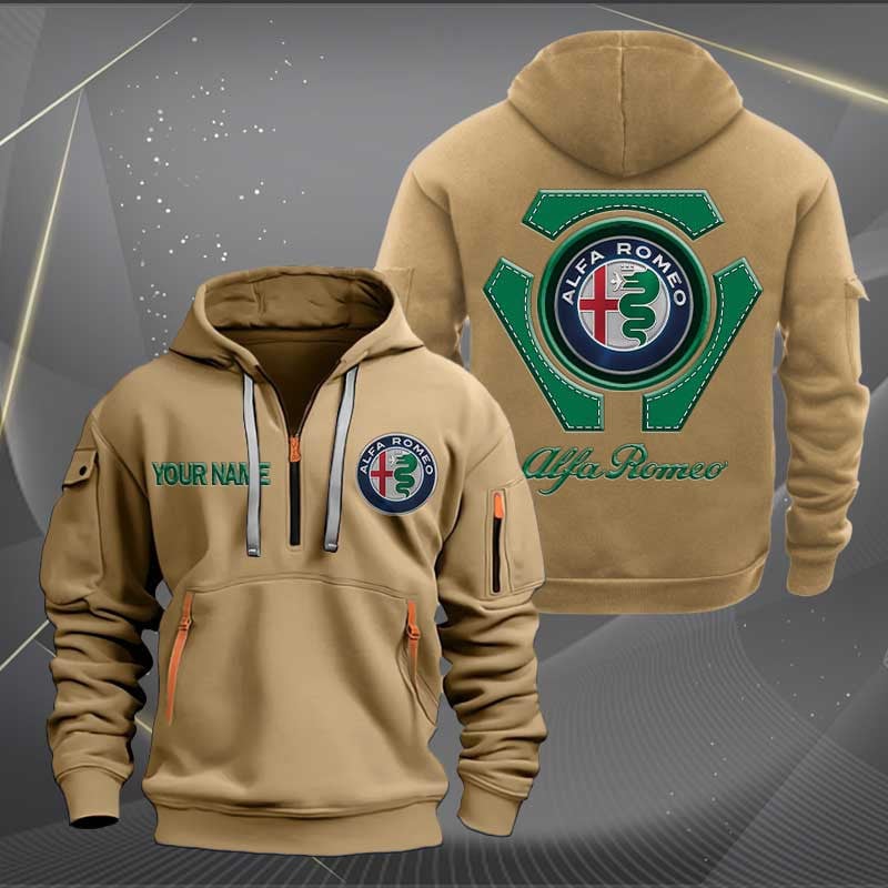 Sportswearmerch Alfa Romeo Car Personalized Half Zip Hoodie For Fan
