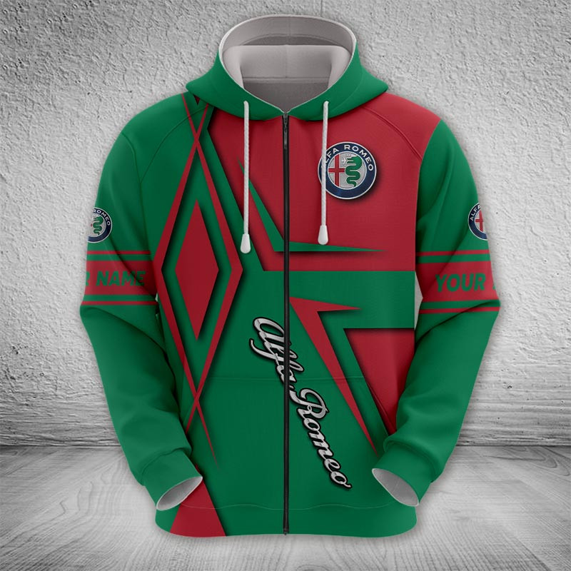 Sportswearmerch Alfa Romeo Car Zip Hoodie For Fan