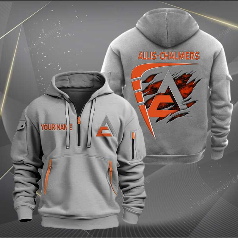 Sportswearmerch Allis Chalmers Tractor Personalized Half Zip Hoodie For Fan