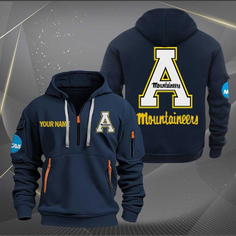 Sportswearmerch Appalachian State Mountaineers NCAA Personalized Half Zip Hoodie For Fan