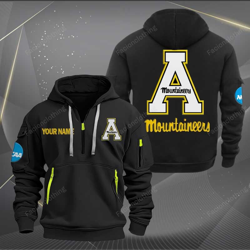 Sportswearmerch Appalachian State Mountaineers NCAA Personalized Half Zip Hoodie For Fan