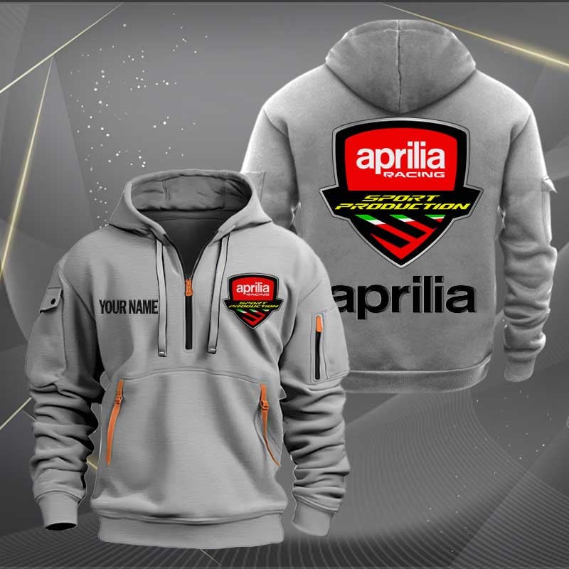 Sportswearmerch Aprilia Motorcycle Half Zip Hoodie For Fan