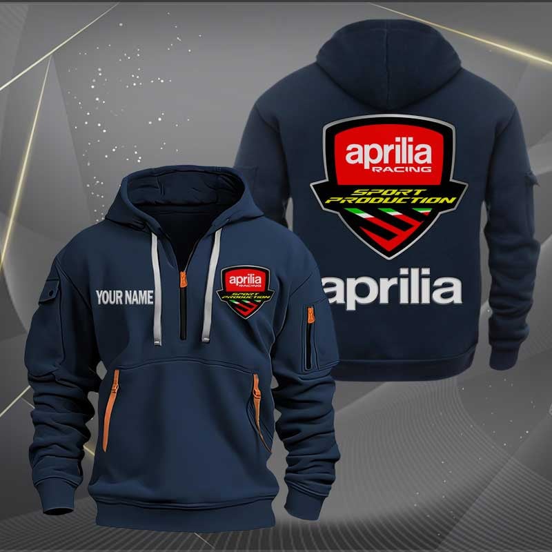 Sportswearmerch Aprilia Motorcycle Half Zip Hoodie For Fan