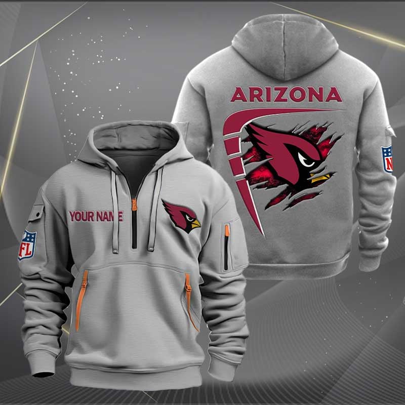 Sportswearmerch Arizona Cardinals NFL Personalized Half Zip Hoodie For Fan