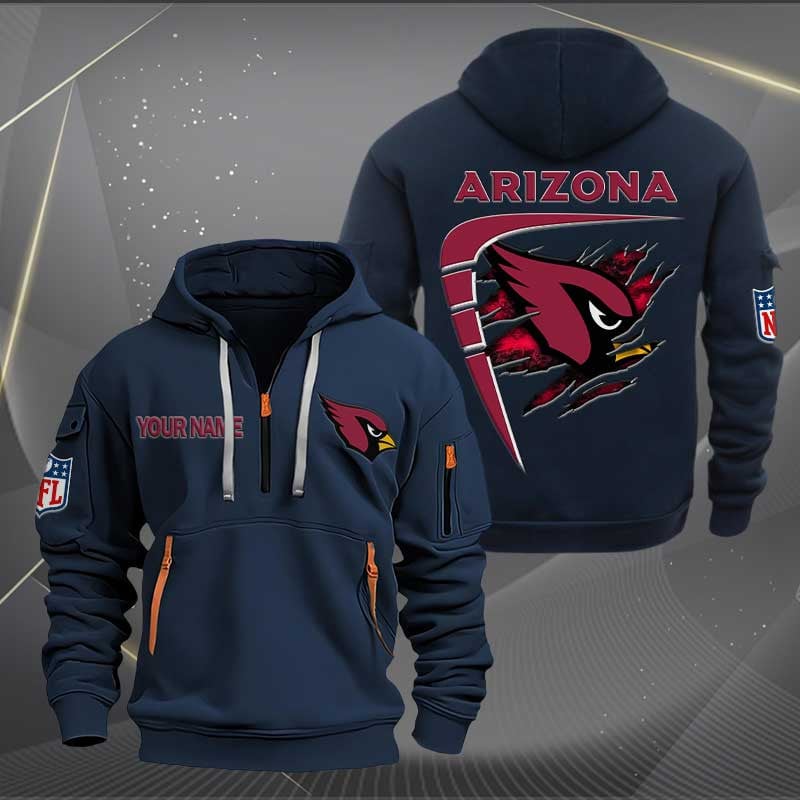 Sportswearmerch Arizona Cardinals NFL Personalized Half Zip Hoodie For Fan
