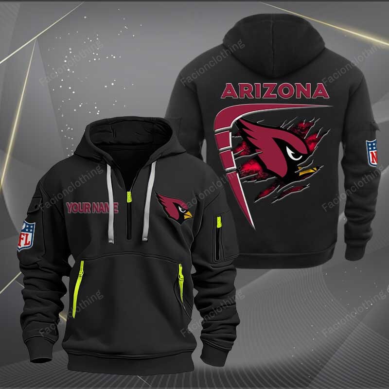 Sportswearmerch Arizona Cardinals NFL Personalized Half Zip Hoodie For Fan
