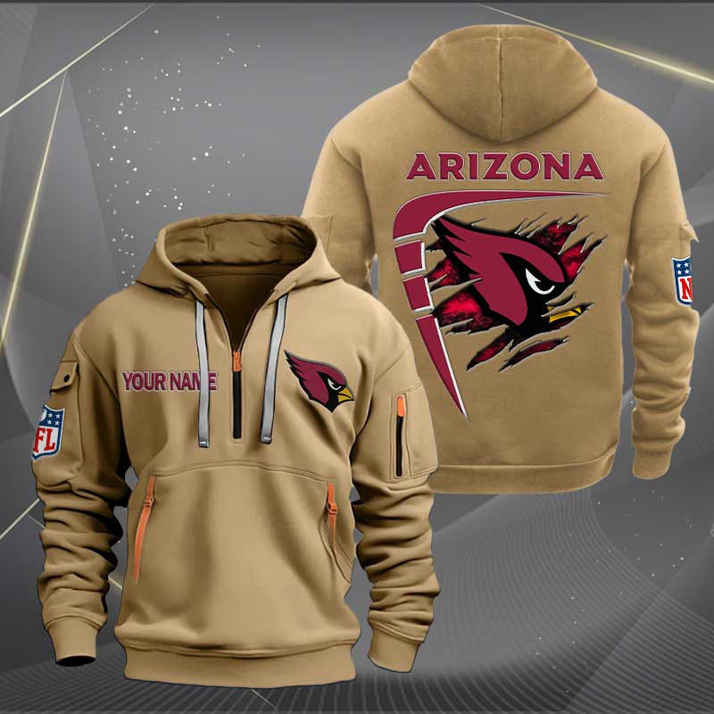 Sportswearmerch Arizona Cardinals NFL Personalized Half Zip Hoodie For Fan
