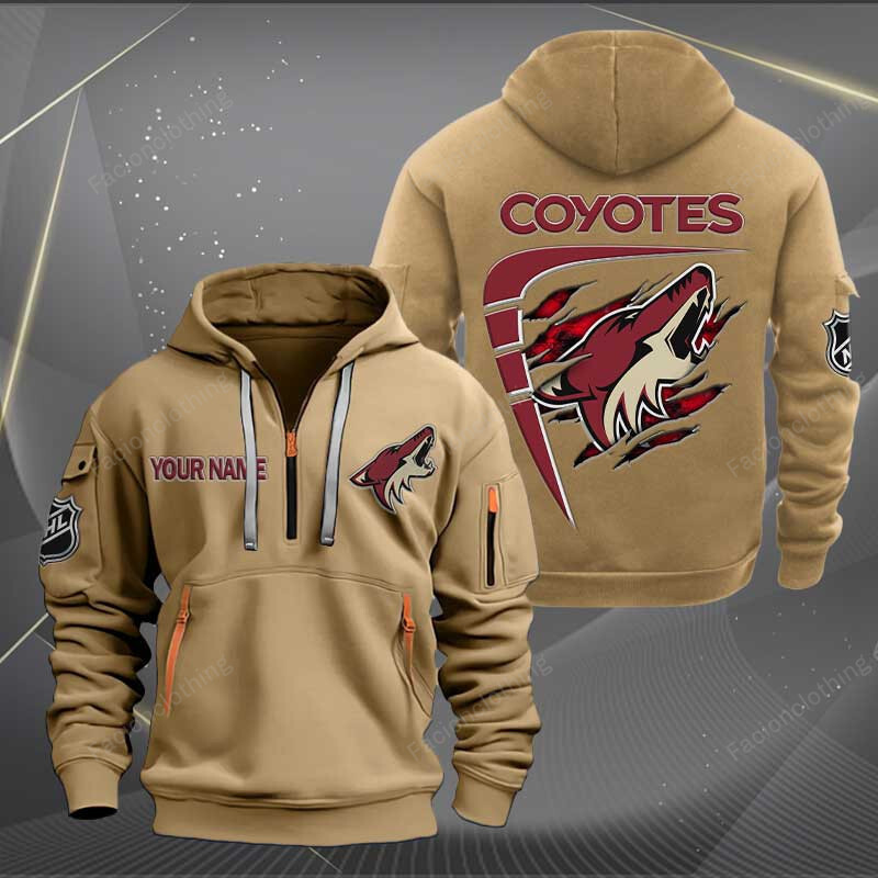 Sportswearmerch Arizona Coyotes NHL Personalized Half Zip Hoodie For Fan