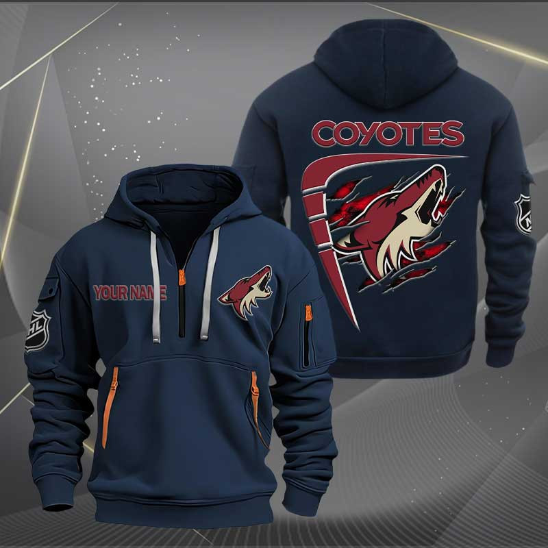 Sportswearmerch Arizona Coyotes NHL Personalized Half Zip Hoodie For Fan