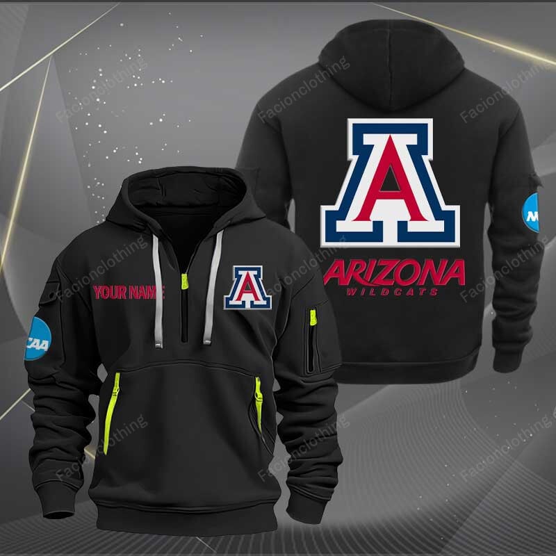 Sportswearmerch Arizona Wildcats NCAA Personalized Half Zip Hoodie For Fan