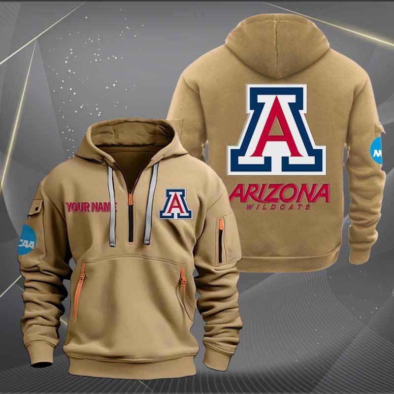 Sportswearmerch Arizona Wildcats NCAA Personalized Half Zip Hoodie For Fan