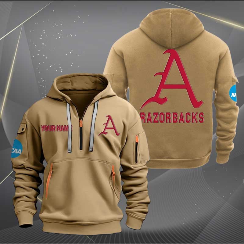 Sportswearmerch Arkansas Razorbacks Baseball NCAA Half Zip Hoodie For Fan