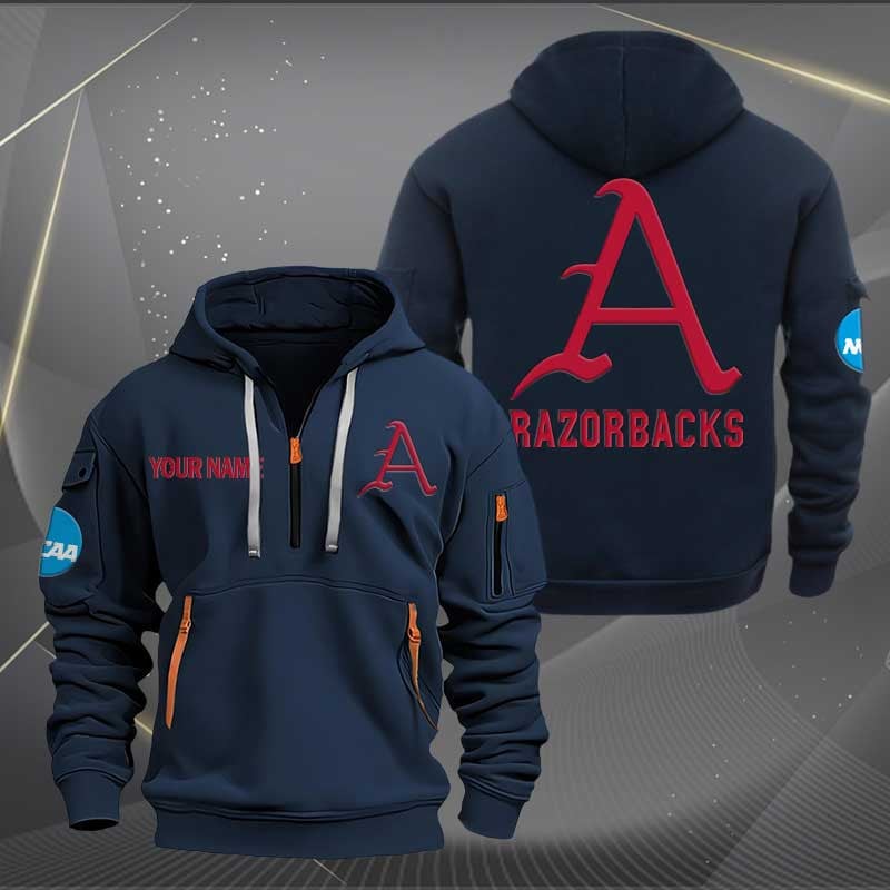 Sportswearmerch Arkansas Razorbacks Baseball NCAA Half Zip Hoodie For Fan