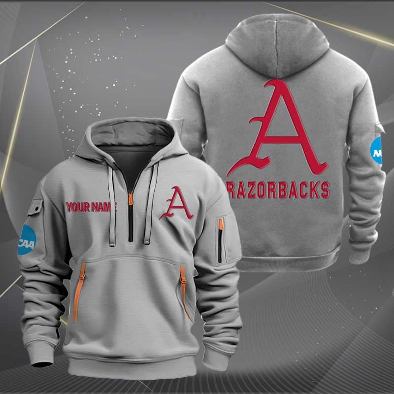 Sportswearmerch Arkansas Razorbacks Baseball NCAA Half Zip Hoodie For Fan