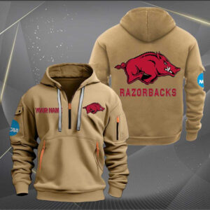 Sportswearmerch Arkansas Razorbacks NCAA Personalized Half Zip Hoodie For Fan