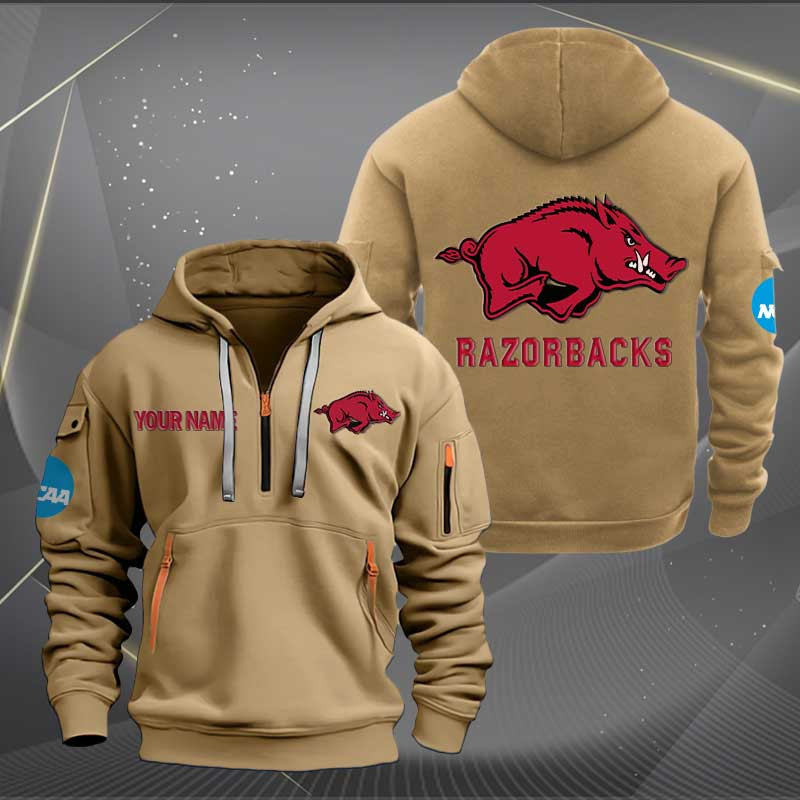 Sportswearmerch Arkansas Razorbacks NCAA Personalized Half Zip Hoodie For Fan