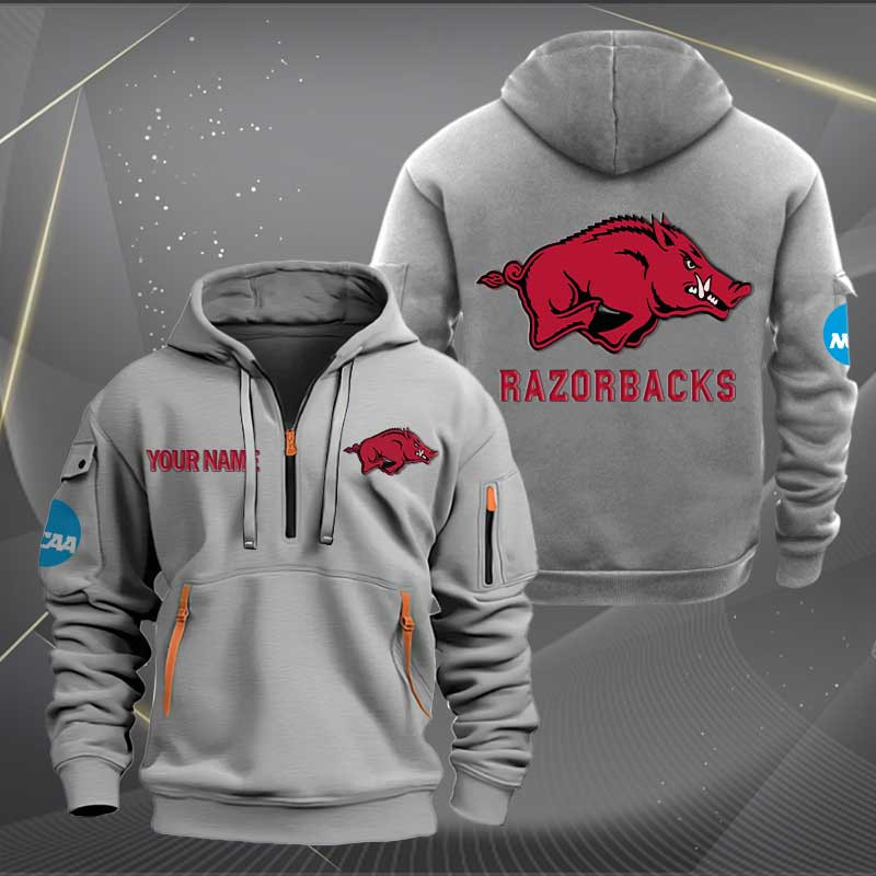 Sportswearmerch Arkansas Razorbacks NCAA Personalized Half Zip Hoodie For Fan