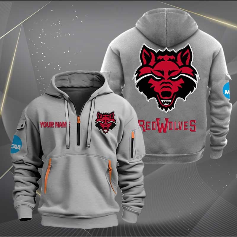 Sportswearmerch Arkansas State Red Wolves NCAA Half Zip Hoodie For Fan