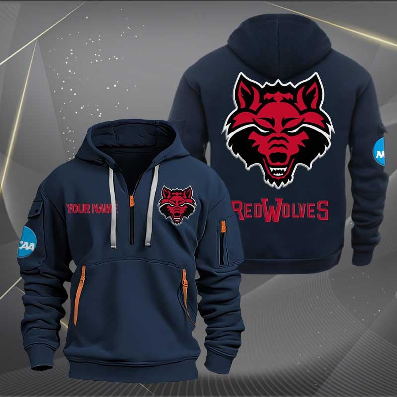 Sportswearmerch Arkansas State Red Wolves NCAA Half Zip Hoodie For Fan