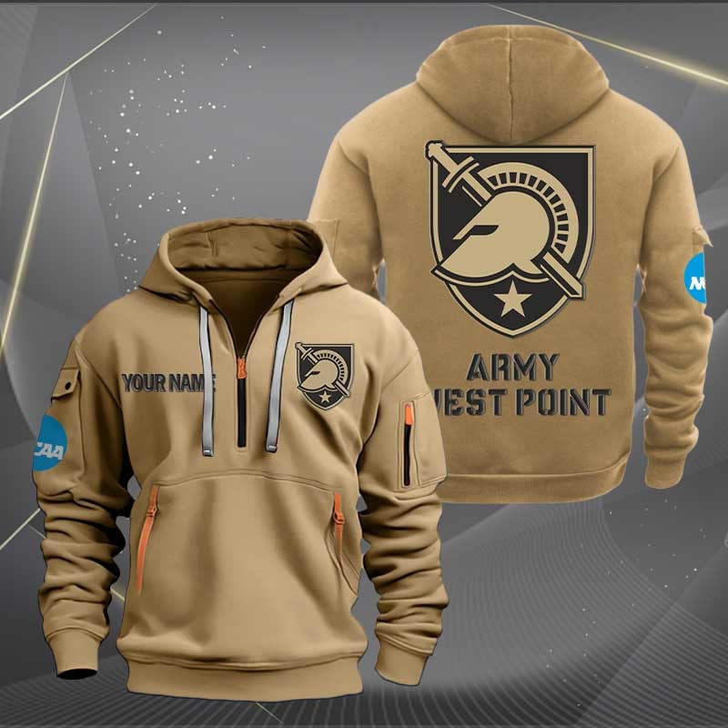 Sportswearmerch Army Black Knights NCAA Personalized Half Zip Hoodie For Fan