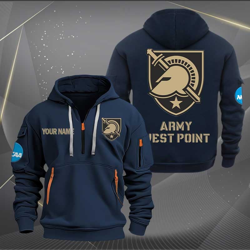 Sportswearmerch Army Black Knights NCAA Personalized Half Zip Hoodie For Fan