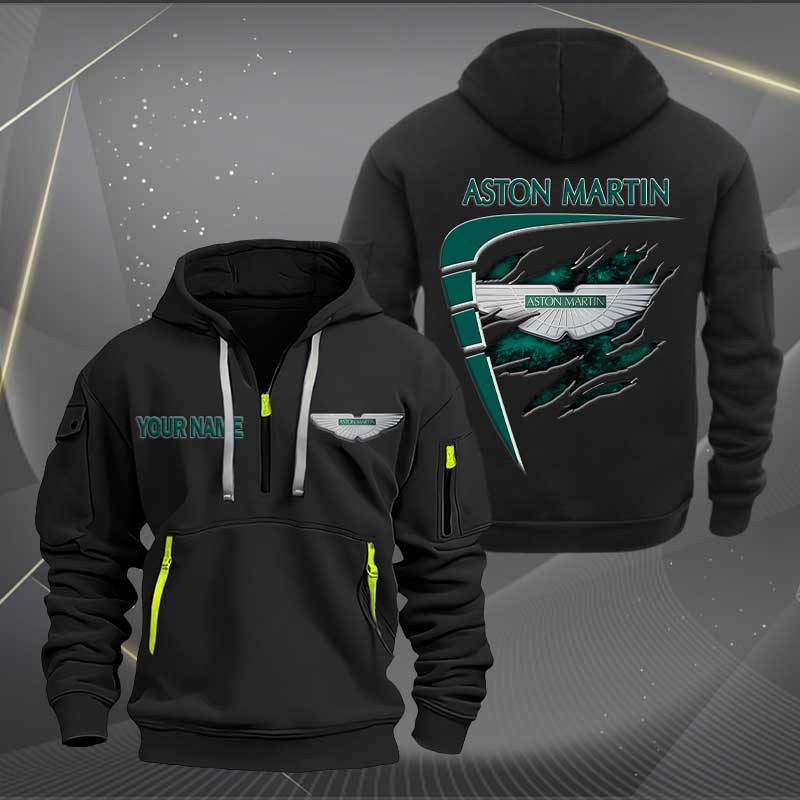 Sportswearmerch Aston-Martin Car Personalized Half Zip Hoodie For Fan