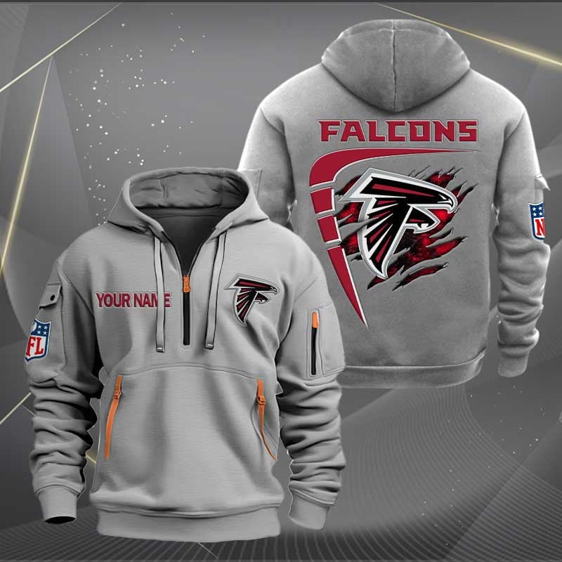 Sportswearmerch Atlanta Falcons NFL Personalized Half Zip Hoodie For Fan
