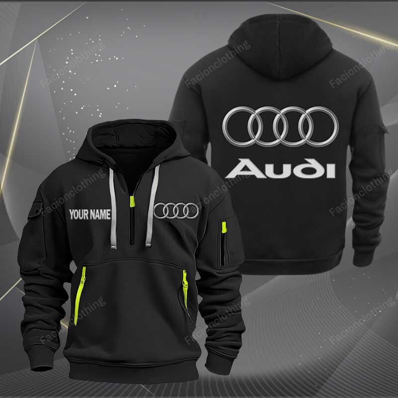 Sportswearmerch Audi Car Personalized Half Zip Hoodie For Fan