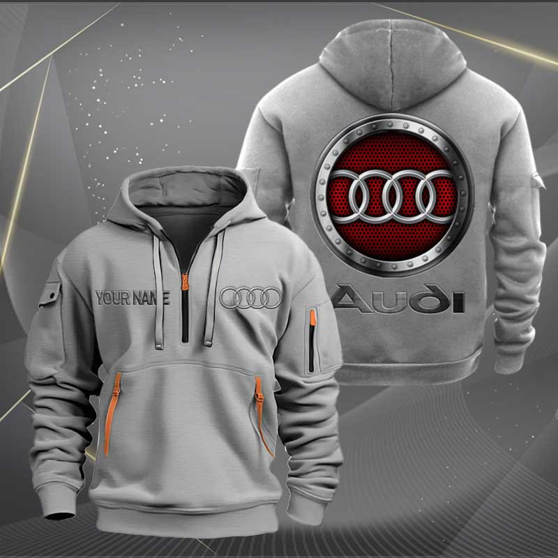 Sportswearmerch Audi Car Personalized Half Zip Hoodie For Fan