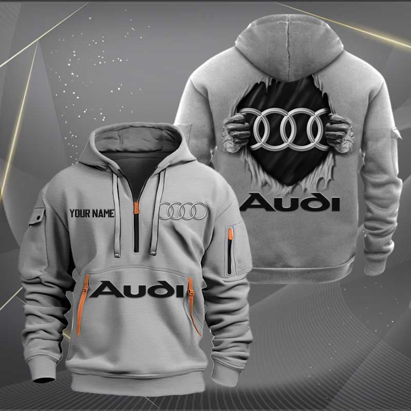 Sportswearmerch Audi Car Personalized Half Zip Hoodie For Fan