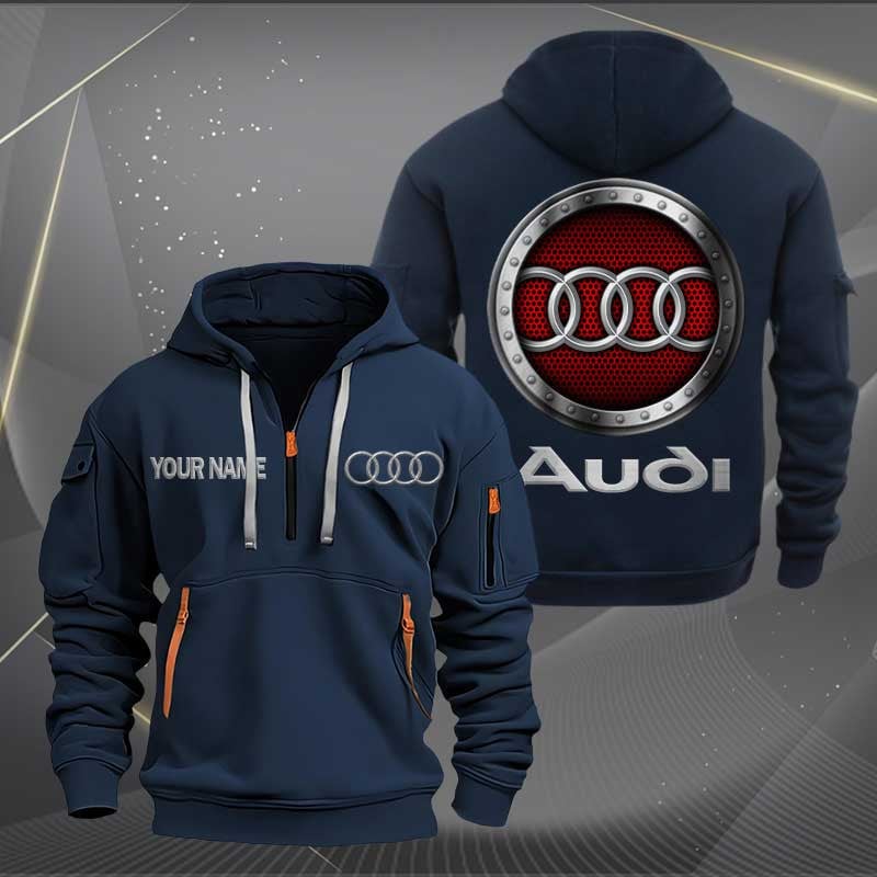 Sportswearmerch Audi Car Personalized Half Zip Hoodie For Fan