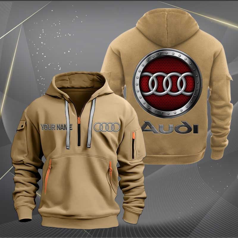 Sportswearmerch Audi Car Personalized Half Zip Hoodie For Fan