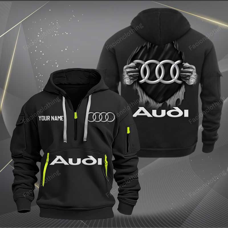 Sportswearmerch Audi Car Personalized Half Zip Hoodie For Fan
