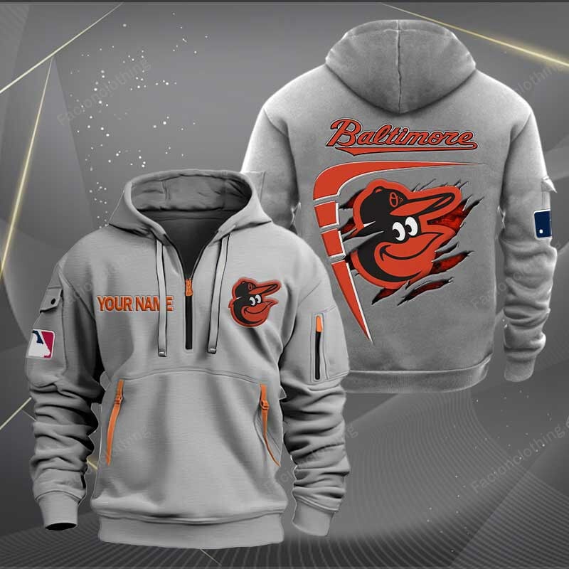 Sportswearmerch Baltimore Orioles MLB Personalized Half Zip Hoodie For Fan