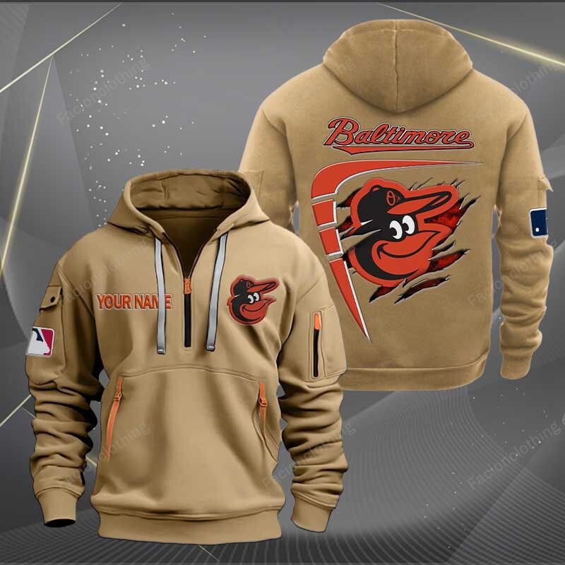 Sportswearmerch Baltimore Orioles MLB Personalized Half Zip Hoodie For Fan