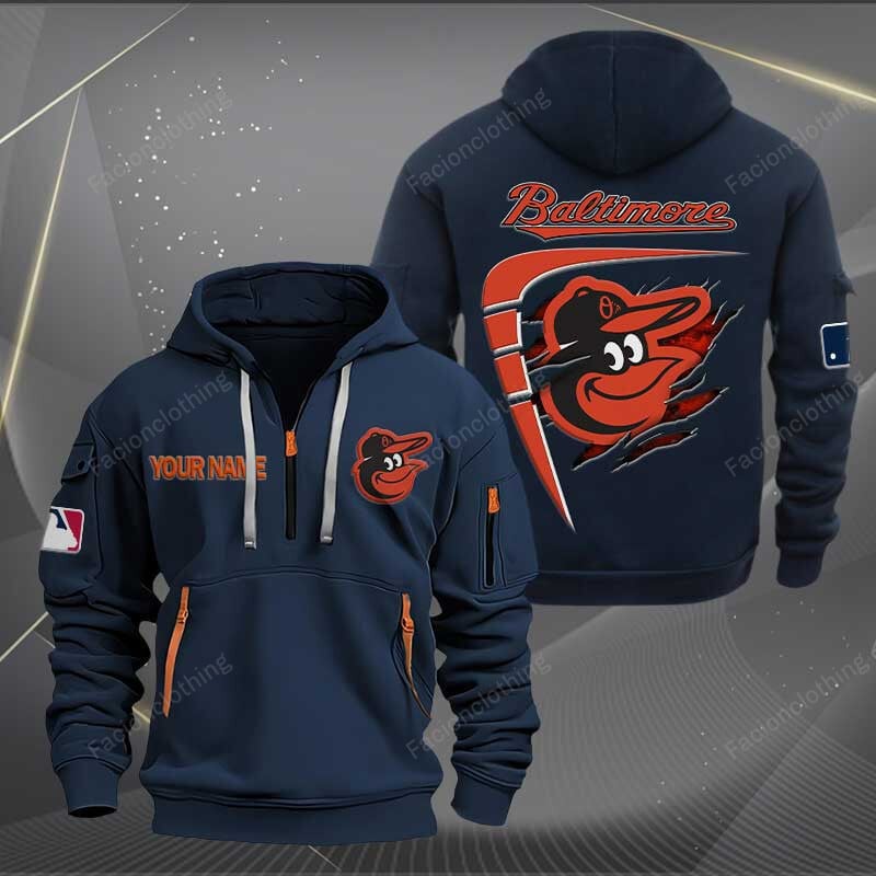 Sportswearmerch Baltimore Orioles MLB Personalized Half Zip Hoodie For Fan